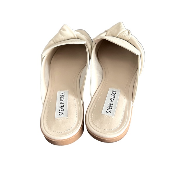 Steve Madden Chart Leather Knot Detail Flat Mules Mules NIB - Picture 4 of 16